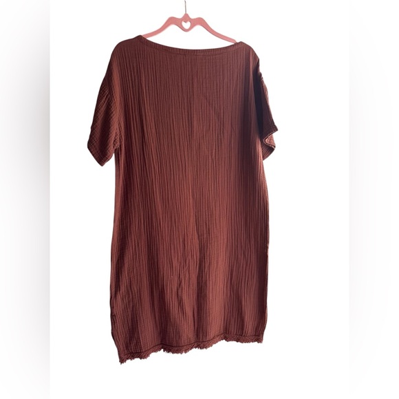 Eileen Fisher Rust Short Sleeve Dress organic cotton - Picture 2 of 5